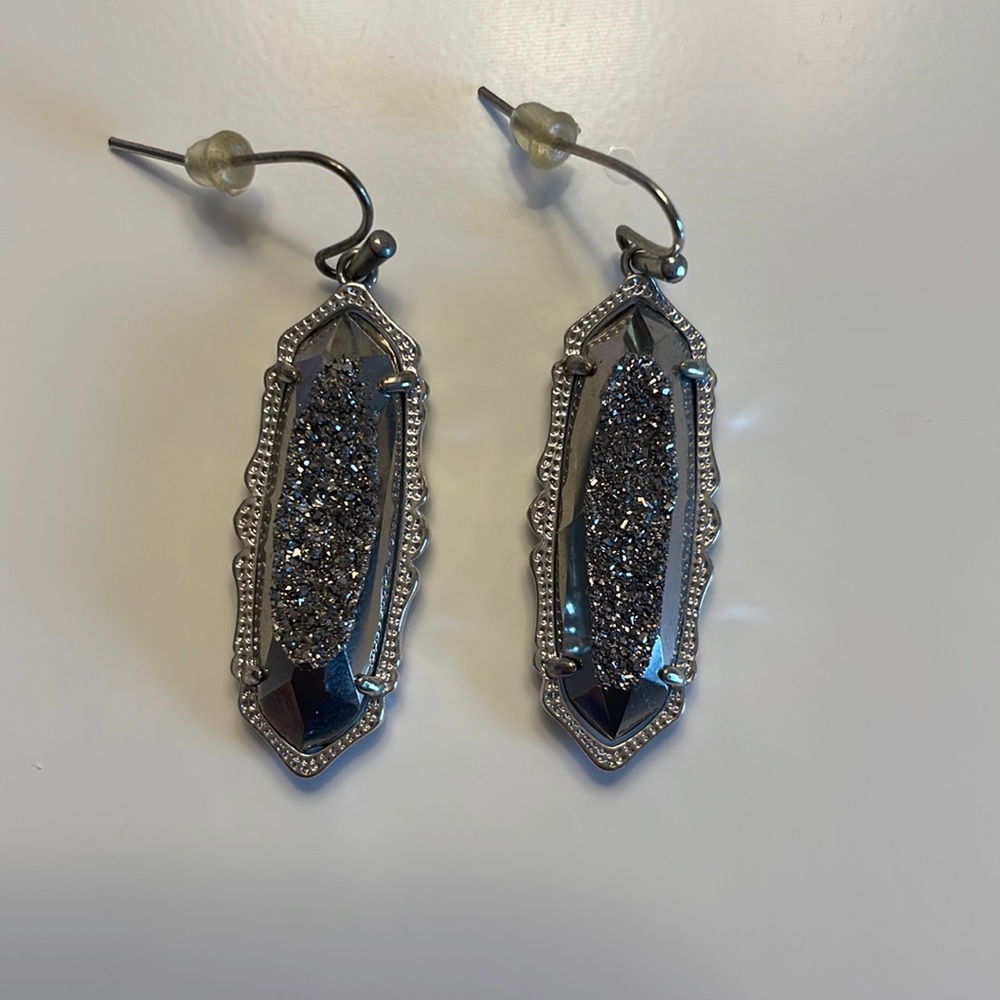 Kendra Scott Earrings with Silver Drusy Stone